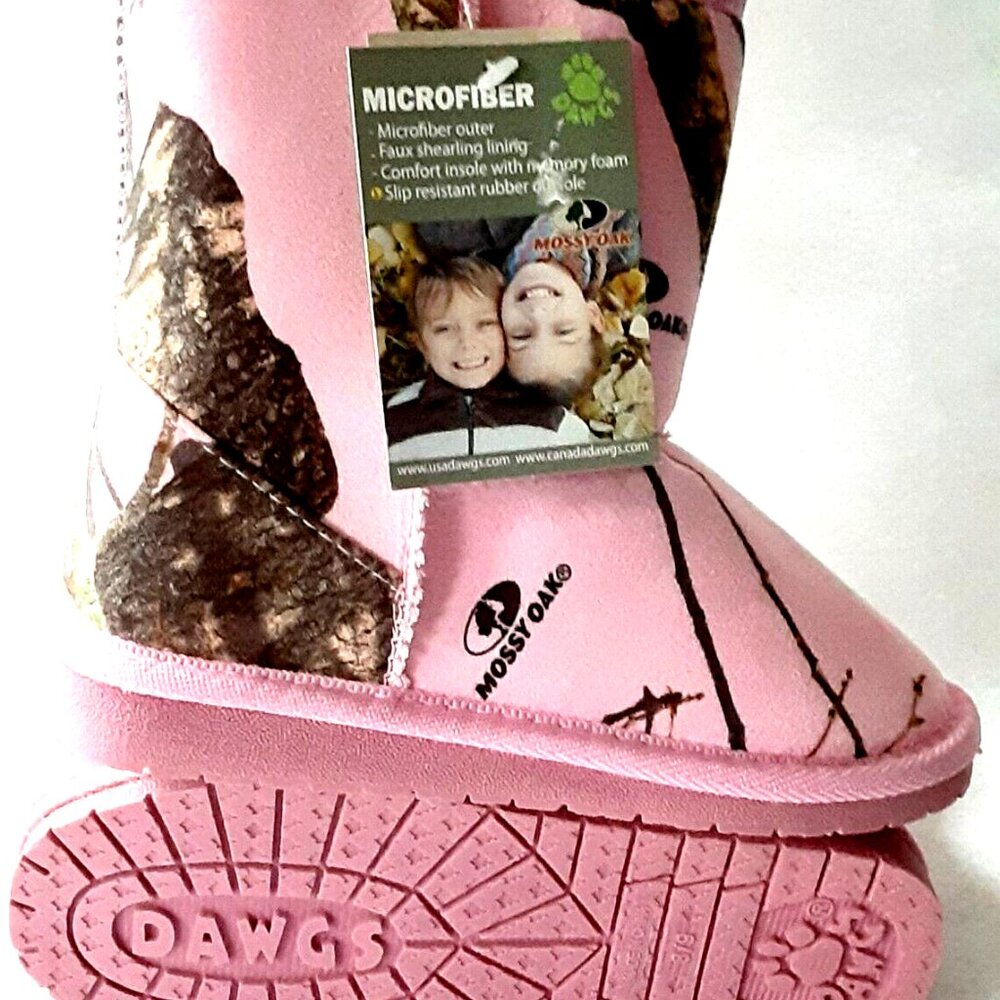 Pink Mossy Oak Kids / Girls Dawgs Boots. NWT. Size 8/9